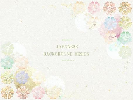金葉花卉圖案日本背景 257, JPG, PNG 和 AI 金葉花卉圖案日本背景 257, 和柄, 金箔, 背景, JPG, PNG 和 AI