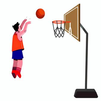 バスケットボール 004 バスケットボール,バスケ選手,シュートのイラスト素材