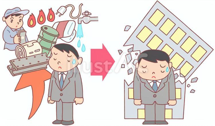 物価高騰・費用増大による企業倒産 倒産,物価高騰,費用増大のイラスト素材