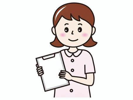 女性看護師(問診票) 女性看護師(問診票) 人物,女性,看護師,問診票,医療のイラスト素材