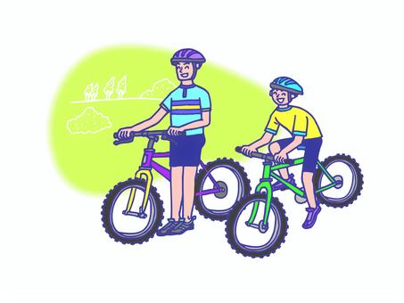 Outdoor mountain bike, JPG, PNG and AI Outdoor mountain bike, people, parenting, cycling, JPG, PNG and AI