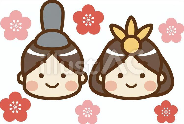 ひな人形　フェイス ひなまつり,ひな祭り,ひな人形のイラスト素材