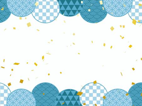 正月和風フレーム年賀状 年賀状,和柄,和風,正月,可愛い,美しい,ベクター,紙吹雪,パーティー,お祝いのイラスト素材