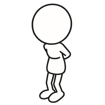 お年寄り 老人,高齢者,姿勢,後ろ手,人間,日常,思索,歩行,健康,人生のイラスト素材