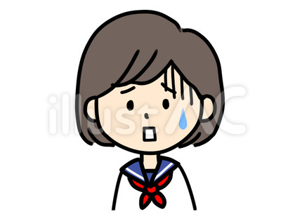 ショックを受ける女子学生のイラスト