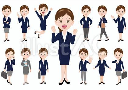 ビジネスウーマンのイラストセット