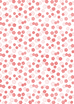 手描きのA4和柄背景【梅1】水彩風 和柄,パターン,背景,手描き,a4,梅,紅梅,白梅,梅の花,紅梅色のイラスト素材