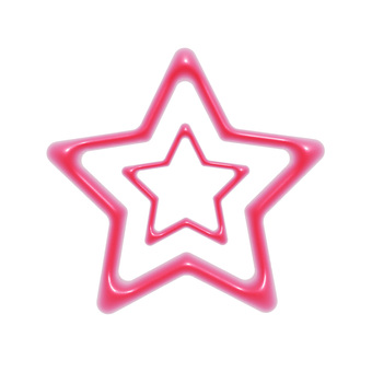 ぷっくりした二重の星の3Dアイコン 星,アイコン,3d,立体,マーク,可愛い,フェミニン,キュート,スター,ぷっくりのイラスト素材