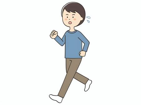 走る男性 歩く,走る,男性,男,父,お父さん,散歩,運動,ランニング,ジョギングのイラスト素材