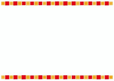 モザイク上下フレーム<赤×金> モザイク上下フレーム<赤×金> フレーム,トリコロール,赤,金,上下,枠,メッセージカード,モザイク,ローマ,かわいいのイラスト素材