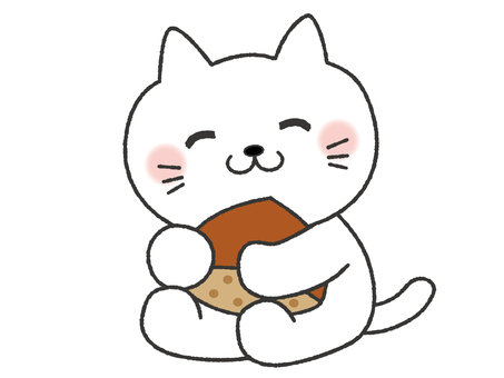 栗と猫 栗,猫,秋,9月,10月,11月,かわいい,食欲の秋,秋の味覚,食べ物のイラスト素材