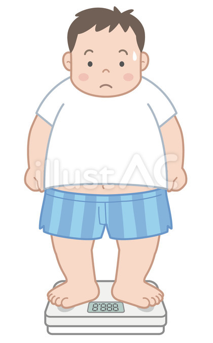 メタボな男性のイラスト