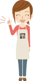 Illustration, female, apron, people, 