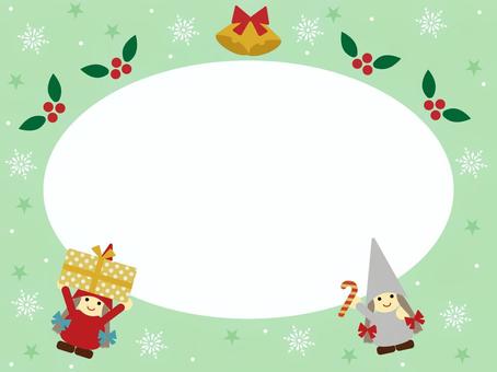 クリスマスのイメージ２ クリスマス,クリスマスオーナメント,プレゼント,雪,小人,ツリー,きれい,おしゃれ,柔らかい,フレームのイラスト素材