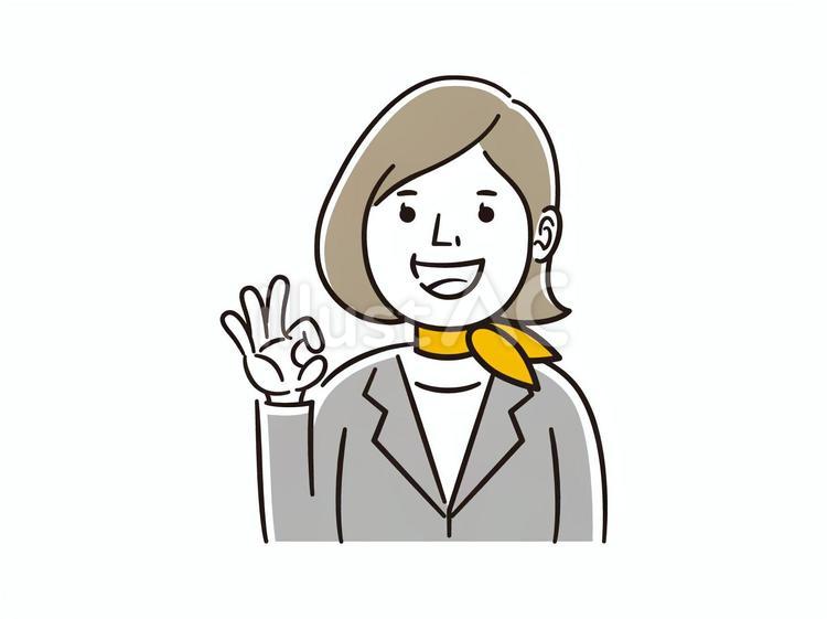 OKの合図をするビジネスウーマン ビジネス,ビジネスウーマン,オフィスレディのイラスト素材