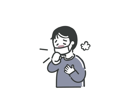 風邪 風邪,咳,男性,体調不良,インフルエンザ,コロナ,感染症,マスクのイラスト素材