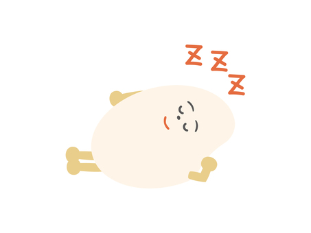 寝ている米粒キャラクターイラスト 米粒,キャラクター,白米,ポーズ,寝る,眠る,ゆるい,擬人化,主食,購入のイラスト素材