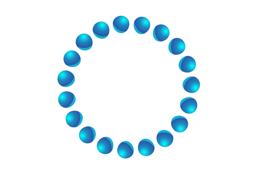 青い真珠のようなブラシの円フレーム 真珠,青,フレームのイラスト素材