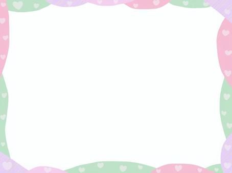 ハートとパステルカラーの背景フレーム ハートとパステルカラーの背景フレーム フレーム,枠,ハート,飾り枠,囲み枠,囲み,飾り,見出し,ポップ,背景のイラスト素材