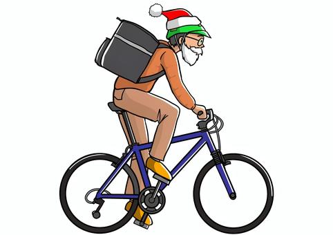 サタクロースコスプレで配達する男性 サタクロースコスプレで配達する男性 クリスマス,クリスマスイブ,12月,配達,サンタクロース,コスプレ,男性,アルバイト,バイト,自転車のイラスト素材