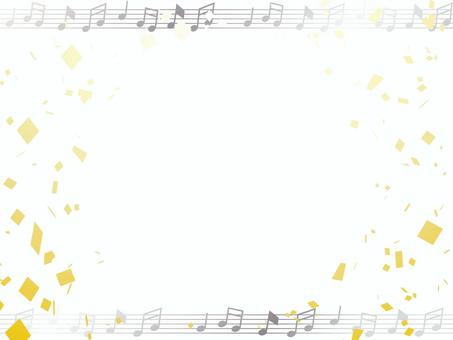 音楽フレーム 音符,音楽,紙吹雪,パーティー,お祝い,背景,カラフル,漫画,キラキラ,紙のイラスト素材
