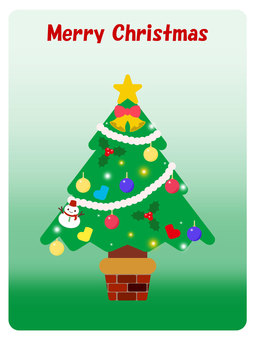 Christmas card 2 (green), christmas card, christmas tree, decoration, JPG and PNG