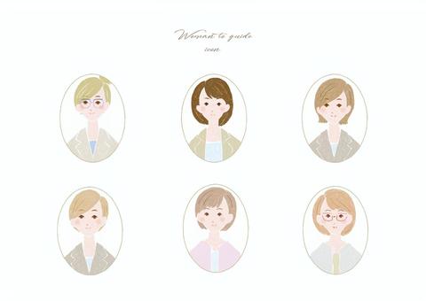 OL女性 icon_A OL女性 icon_A 会社員,仕事,女性,ビジネス,笑顔,icon,色鉛筆,受付,案内係,スーツのイラスト素材