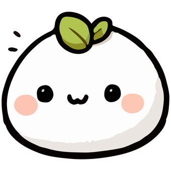 Free cut picture material/cute daifuku mochi, , JPG, PNG and AI