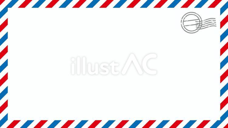 16:9★フルHDサイズの動画の背景にも エアメール,手紙,封筒のイラスト素材