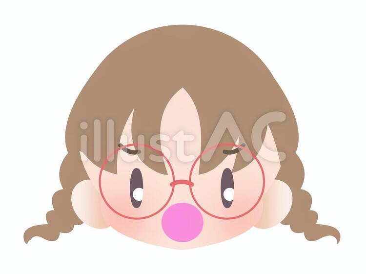 眼鏡の女の子-怒る20180927 女の子,顔,怒るのイラスト素材