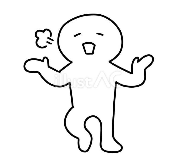 シンプル人　呆れてため息をつく がっかり,溜息,残念のイラスト素材