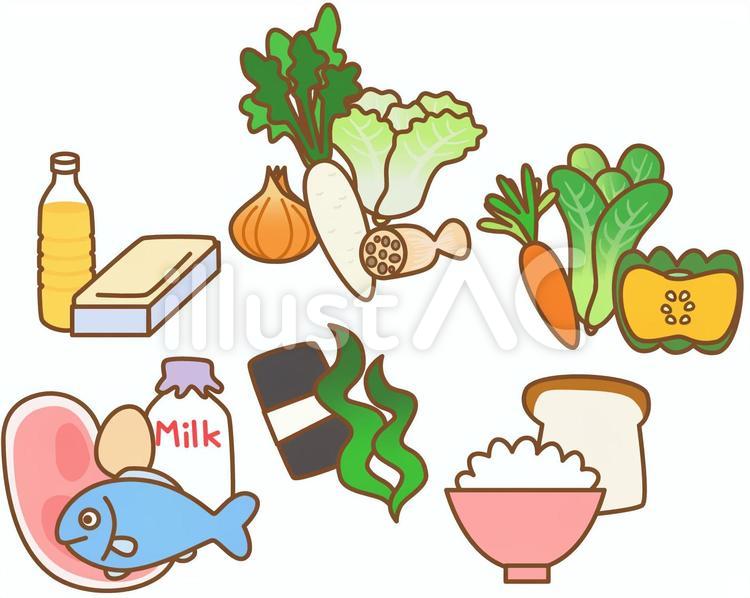 栄養素と食物1 栄養,食物,食べ物のイラスト素材