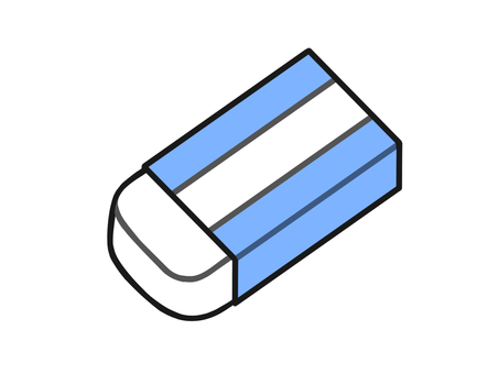 角が丸い青い消しゴムのイラスト 文房具,消しゴム,カバー,事務用品,勉強道具,小物のイラスト素材