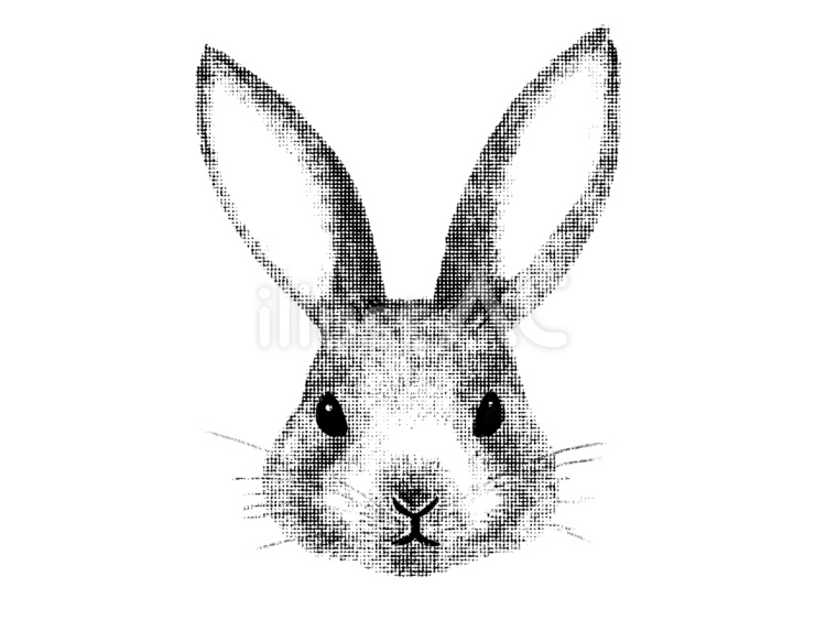 版画テイスト　うさぎ 版画,切り絵,トーンのイラスト素材