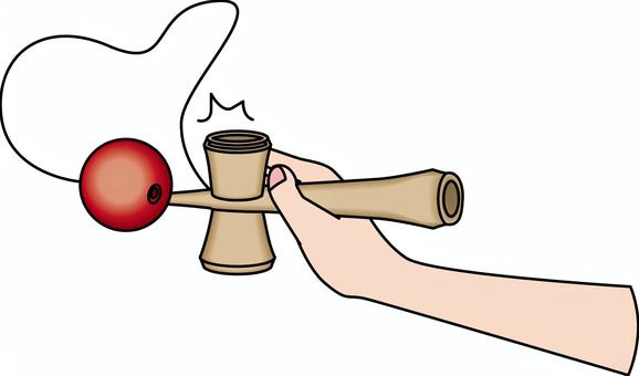 けん玉遊ぶ けん玉,遊ぶ,持つ,手,昔,懐かしい,玩具,おもちゃ,失敗,線画のイラスト素材