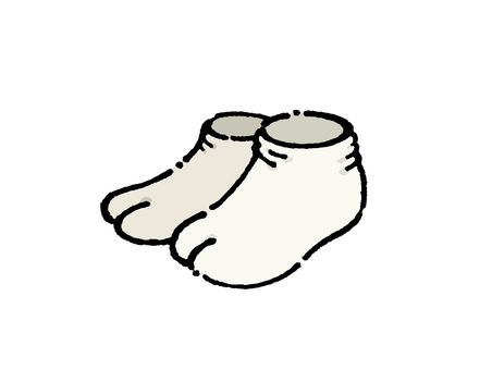 白い足袋のイラスト 足袋,着物,和服,和装,七五三,白,和小物,草履,下駄,履物のイラスト素材