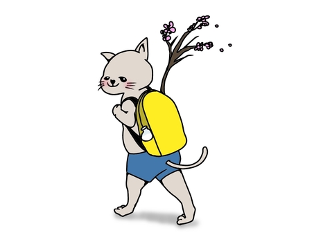 Illustration, spring, cat, flower, 