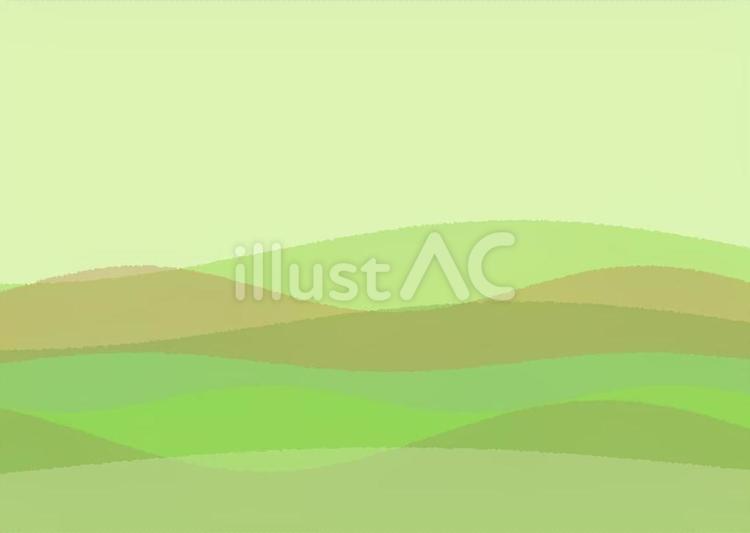 草原となだらかな山々の風景_2 草原,山,風景のイラスト素材