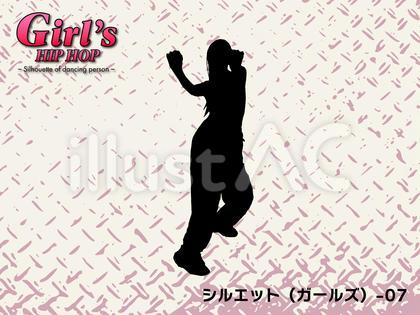 ガールズダンスのシルエット単品-07
