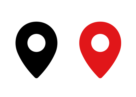マップピンのアイコンセット(黒赤） マップ,ピン,地図,位置,場所,所在地,アクセス,探す,案内,位置情報のイラスト素材