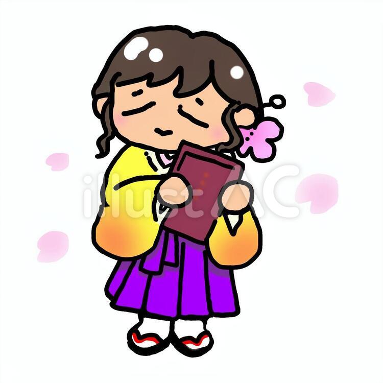 卒業式大学生女の子 卒業式,大学,女の子のイラスト素材