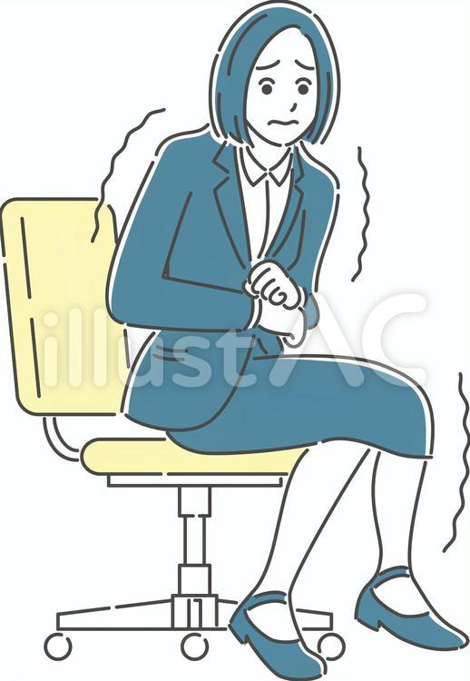 寒がる女性会社員のイラスト 寒い,女性,寒がるのイラスト素材
