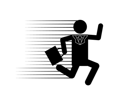 ダッシュするスーツの人 ダッシュ,スーツ,会社員のイラスト素材