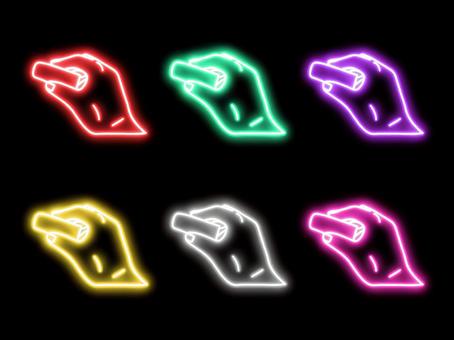 ネオンの消しゴムで文字を消す手元 消しゴム,消す,文房具,文具,手元,勉強,手描き,ネオン,ライト,光のイラスト素材