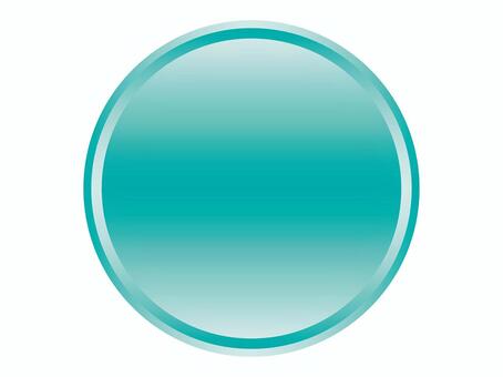 青緑色の光沢丸ボタン フレーム,ボタン,丸,光沢,青緑色,ツヤ,立体感のイラスト素材