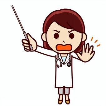 Illustration, doctor, a woman doctor, pointing rod, 