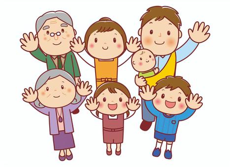 上を見上げる三世代家族 見上げる,家族,三世代,三世帯,上,パパ,ママ,赤ちゃん,男の子,女の子のイラスト素材