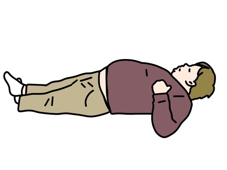 仰向けで寝るふくよかな男性 男性,昼寝,仰臥,肥満,巨漢,巨大,デブ,メタボ,靴下,リラックスのイラスト素材