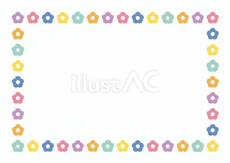 レトロな花の長方形のフレーム 花,フラワー,レトロのイラスト素材