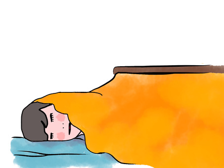 Illustration, japan, der winter, ein kotatsu, 